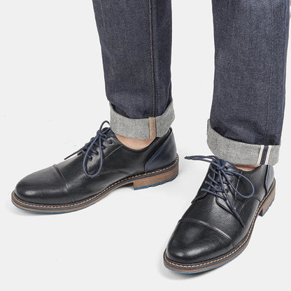 Retro Men's Derby Shoes 2024 New Men Casual shoes Fashion Men Leather Shoes #AL6604
