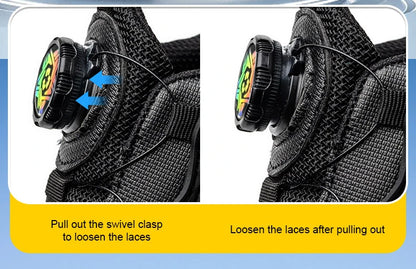 Men’s Steel Toe Safety Shoes – Rotating Button Work Sneakers with Air Cushion & Puncture-Proof Protection
