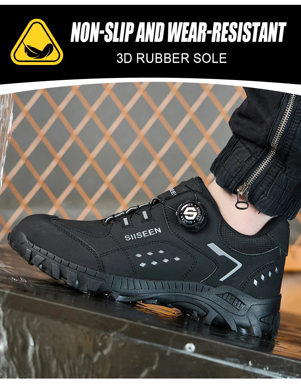 Men’s Steel Toe Safety Shoes – Lightweight, Breathable & Puncture-Resistant Work Footwear