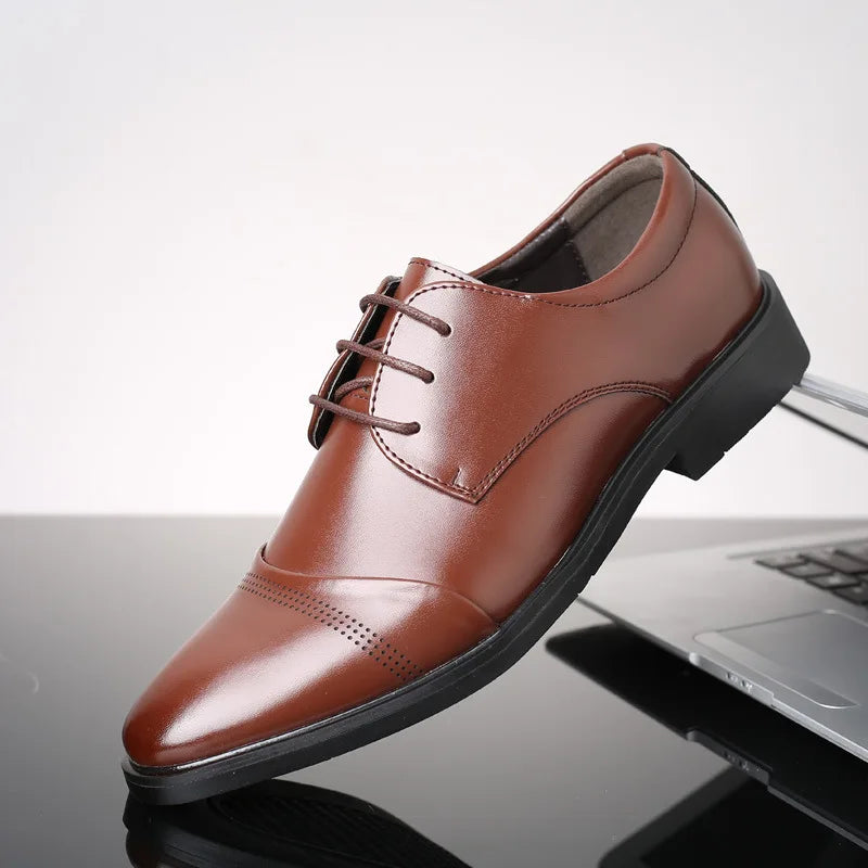 Men’s Formal Leather Shoes – Classic Business Dress Shoes in Large Sizes