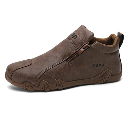 Luxury Men's Casual Shoes Designer Leather Shoes Soft Soles Comfort Sneakers Outdoor Lightweight Flats Anti Slip Walking Shoes