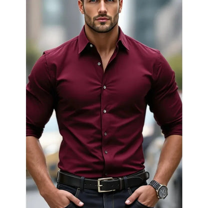Timeless Men’s Smart Casual Shirt – Stretch Comfort for Work or Everyday Style