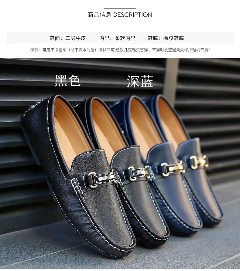 Handcrafted Leather Loafers – Effortless Comfort with Korean-Inspired Style