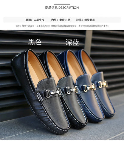Handcrafted Leather Loafers – Effortless Comfort with Korean-Inspired Style