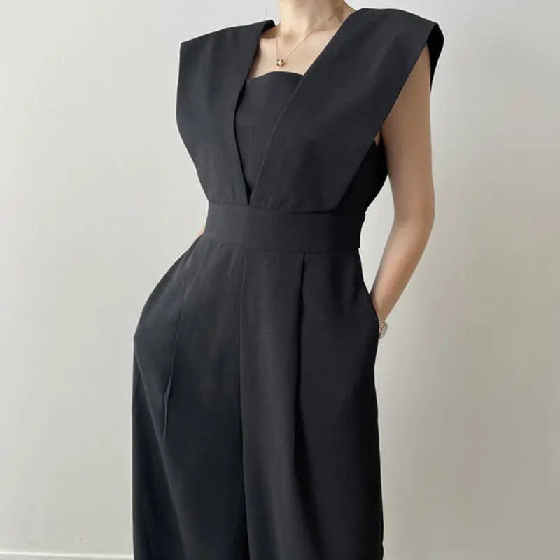 Chic Retro Jumpsuit – Flattering High Waist & Wide Leg Style for Effortless Summer Elegance