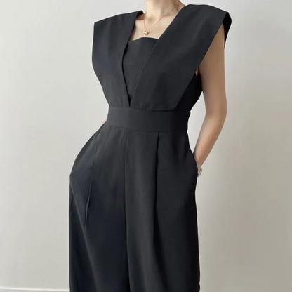 Chic Retro Jumpsuit – Flattering High Waist & Wide Leg Style for Effortless Summer Elegance