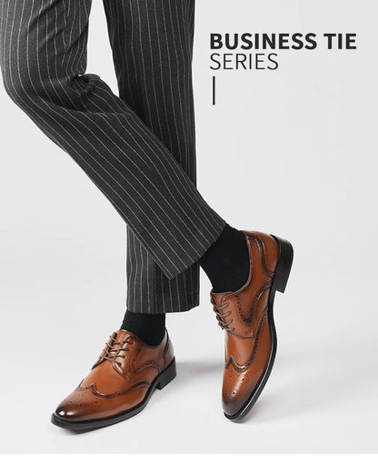 High Quality Height Increase Oxford Dress Shoes Men Genuine Cow Leather Suit Shoes Lift Brogues Wedding Formal Elevator Shoes