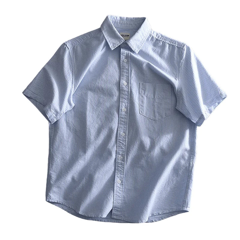 Classic Cotton Oxford Shirt – Effortless Stripes for Smart Summer Style
