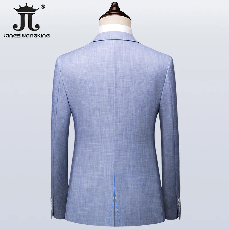 Men’s 3-Piece Slim Fit Suit – Summer Formal Set with Blazer, Vest & Pants