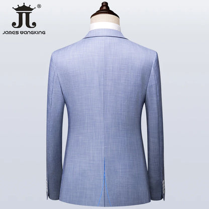 Men’s 3-Piece Slim Fit Suit – Summer Formal Set with Blazer, Vest & Pants