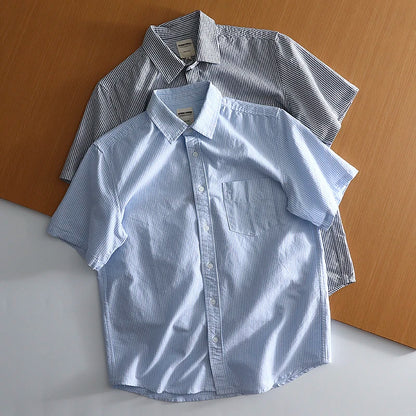 Classic Cotton Oxford Shirt – Effortless Stripes for Smart Summer Style