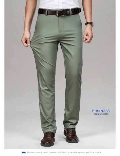 Cool & Comfortable Men’s Summer Trousers – Smart Bamboo Fiber Blend for Work or Casual