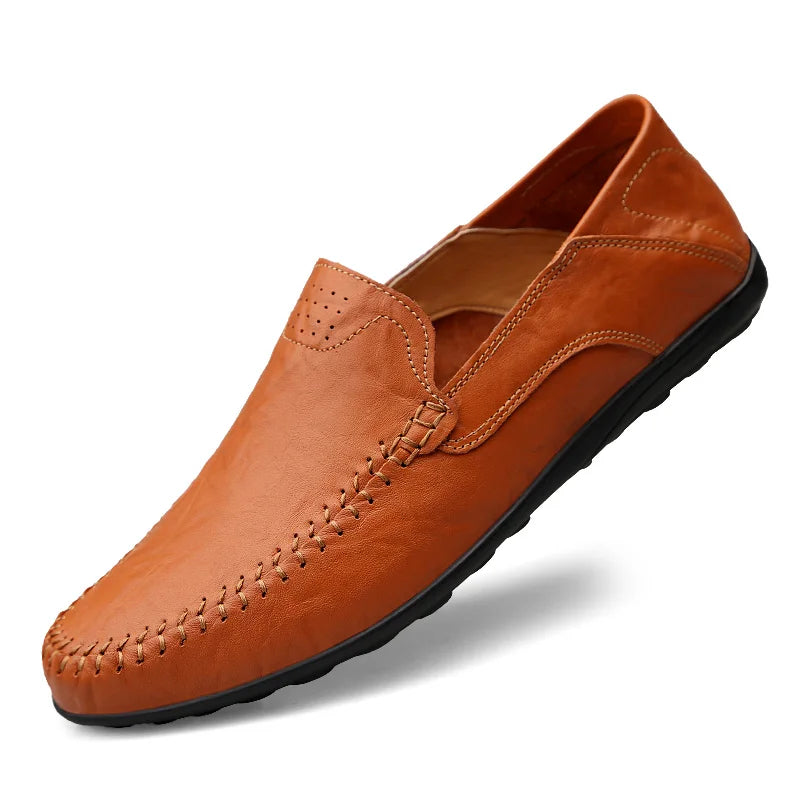 Men’s Genuine Leather Loafers – Casual Luxury Slip-On, Breathable Comfort