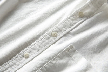 Japanese Short Sleeve Loose Fit Ox Cloth Men's Breathable Cotton