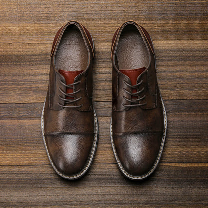 Retro Men's Derby Shoes 2024 New Men Casual shoes Fashion Men Leather Shoes #AL6604