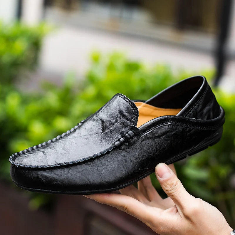 Effortless Summer Luxury – Breathable Leather Driving Loafers