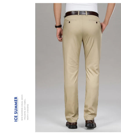Cool & Comfortable Men’s Summer Trousers – Smart Bamboo Fiber Blend for Work or Casual