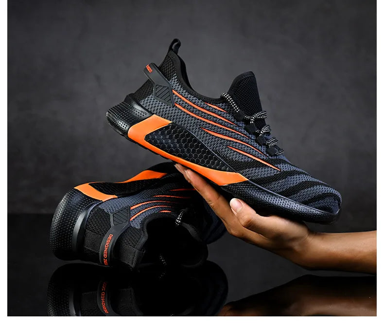 Men’s Safety Work Shoes – Anti-Puncture Indestructible Sneakers, Lightweight Protective Boots