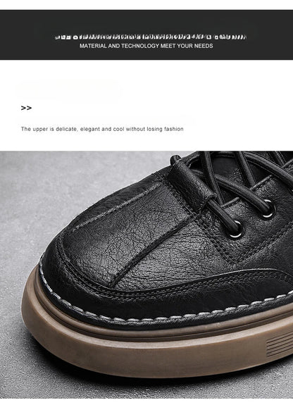 New Men’s Leather Chelsea Boots – High-Top Work & Casual Fashion Shoes, Versatile Trendy Ankle Boots