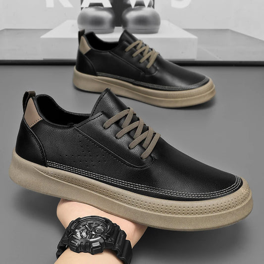 Outdoor Leather Men's Casual Shoes Fashion Breathable Slip-on man Loafers Comfortable Lazy Shoes Soft Flat Driving Walking Shoes