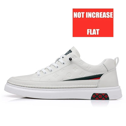 Men’s Genuine Leather Sneakers – 7cm Height Increasing, Casual Luxury