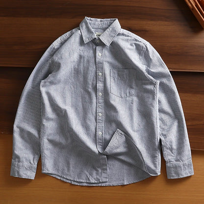Classic Cotton Oxford Shirt – Effortless Stripes for Smart Summer Style